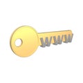 3D Key concept with www letters Royalty Free Stock Photo