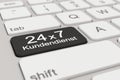 3d - keyboard - Kundendienst - 24 x 7 - black Royalty Free Stock Photo