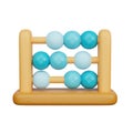 3D Kids toy wooden abacus, 3d rendering