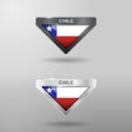 3D Label, Tag and Location Pointer Flag Nation of Chile with Glossy Reflection