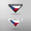 3D Label, Tag and Location Pointer Flag Nation of Czech with Glossy Reflection