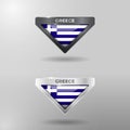 3D Label, Tag and Location Pointer Flag Nation of Greece with Glossy Reflection Royalty Free Stock Photo