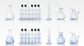 3d laboratory test glass beaker equipment vector