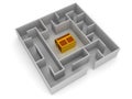 3D Labyrinth with treasure chest in the middle