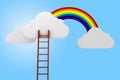 3d ladder, clouds and rainbow, competition concept