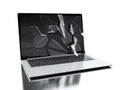 3d laptop with Broken screen Royalty Free Stock Photo
