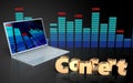 3d laptop computer concert sign Royalty Free Stock Photo
