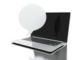 3d Laptop computer with empty bubble speech Royalty Free Stock Photo