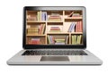 3D Laptop. Digital Library concept Royalty Free Stock Photo