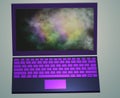 3d laptop purple with colorful fog working screen
