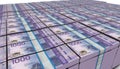 3D Large Stack of Norway 1000 Kroner Banknote Royalty Free Stock Photo