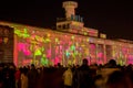 3d laser show on Poshtova Square in Kyiv, Ukraine. 05.14.2017. Editorial