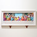 3d Last Supper Painting On White Frame - Acrylic, 2017 Royalty Free Stock Photo