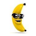 3d Laughing banana wears sunglasses