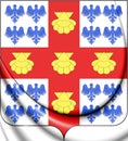 3D Laval Quebec Province coat of arms, Canada.