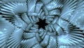 3D layers move in shape of star. Motion. Layers move in spiral with bends in center. Star-shaped spiral with voluminous