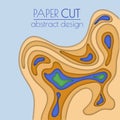 3d layout of the cover, banner, leaflet in the style of cut paper