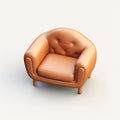 3D lazy chair icon illustration, isolated against a solid color background