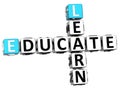 3D Learn Educate Crossword Royalty Free Stock Photo