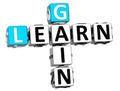 3D Learn Gain Crossword Royalty Free Stock Photo