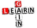 3D Learn Gain Crossword Royalty Free Stock Photo