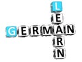 3D Learn German Crossword Royalty Free Stock Photo