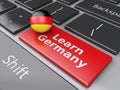 3d Learn Germany on computer keyboard. Education concept