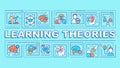 2D learning theories text with creative thin line icons