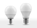 3D LED Light Bulb With Shadow On White Background