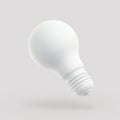 3D LED white light bulb on gray background. Royalty Free Stock Photo