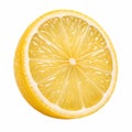 3D of a lemon slice glowing yellow, isolated Royalty Free Stock Photo