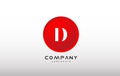 D letter alphabet red circle dot logo vector design Royalty Free Stock Photo
