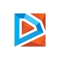 D letter diamond logo vector concept design template