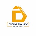 D Letter Excavator Logo Design Vector Royalty Free Stock Photo