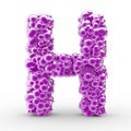 3D Letter H with abstract biological texture