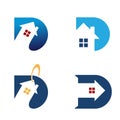 D Letter Home House Sell Tag Variation Icon Logo