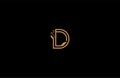 D letter linear shape luxury flourishes ornament logotype