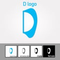 D Letter Logo. Blue Color. - Vector