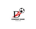 D letter logo, football ball logo design