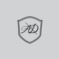 A D letter logo initial design.A D letter logo creative design Royalty Free Stock Photo