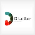 D letter logo, minimal line design