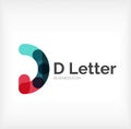 D letter logo, minimal line design