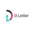 D letter logo, minimal line design