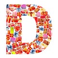 D Letter made of giftboxes