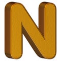 3d Letter N Made of Gold Isolated on a White Background