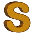 3d Letter S Made of Gold Isolated on a White Background