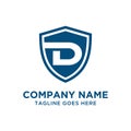 D Letter Shield Logo Vector Design Template. Royalty Free Stock Photo