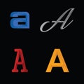 3D letter A in some colors