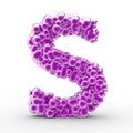 3D Letter S with abstract biological texture