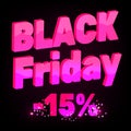 3D lettering Black Friday. Glamour pink text on the dark background.